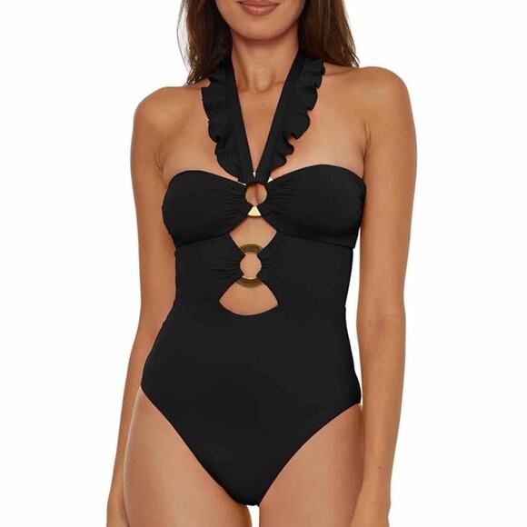 Soluna Swim Standard Buckle Up One Piece Bandeau Swimsuit Size XL - Picture 1 of 8